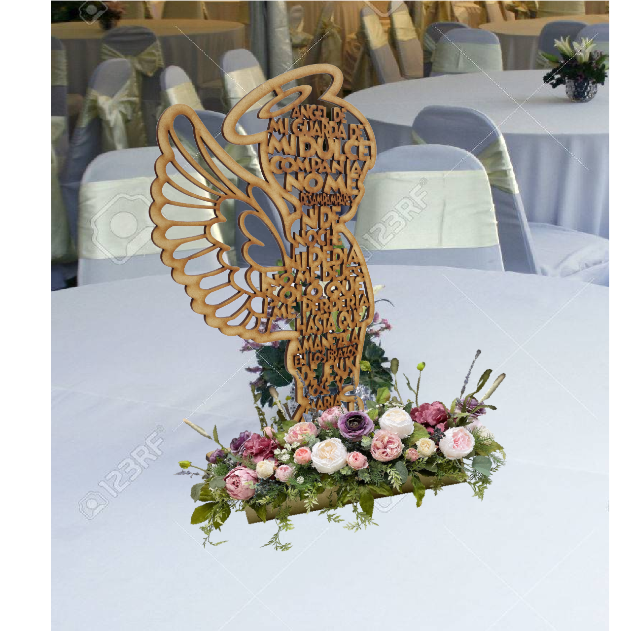 10 Recuerdos Angel Con Texto Angel De Mi Guarda 30cm Rb02