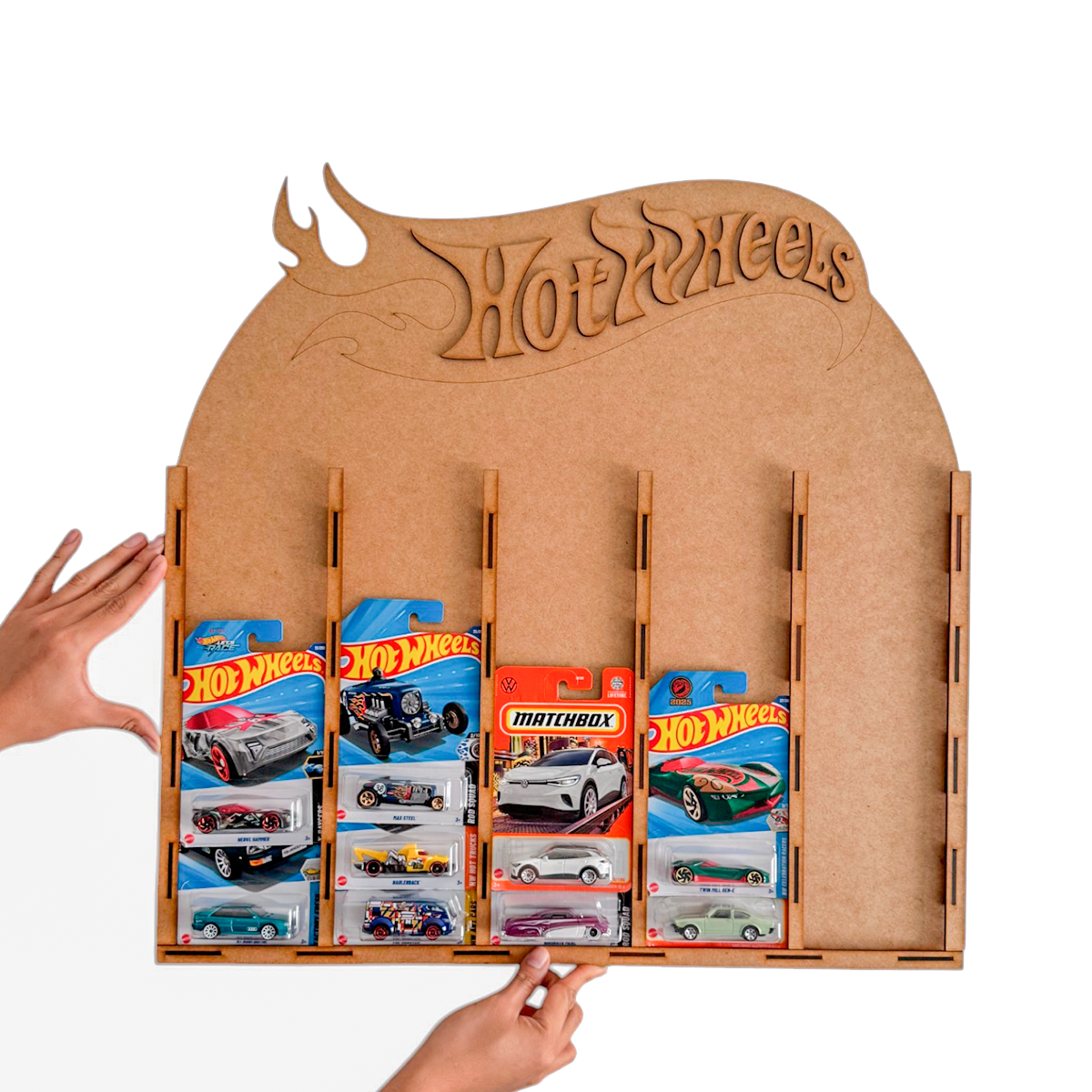🔥🚗 Organizador Hot Wheels en MDF – Exhibidor Vertical para Paquetes Cerrados 🚗🔥 OE39
