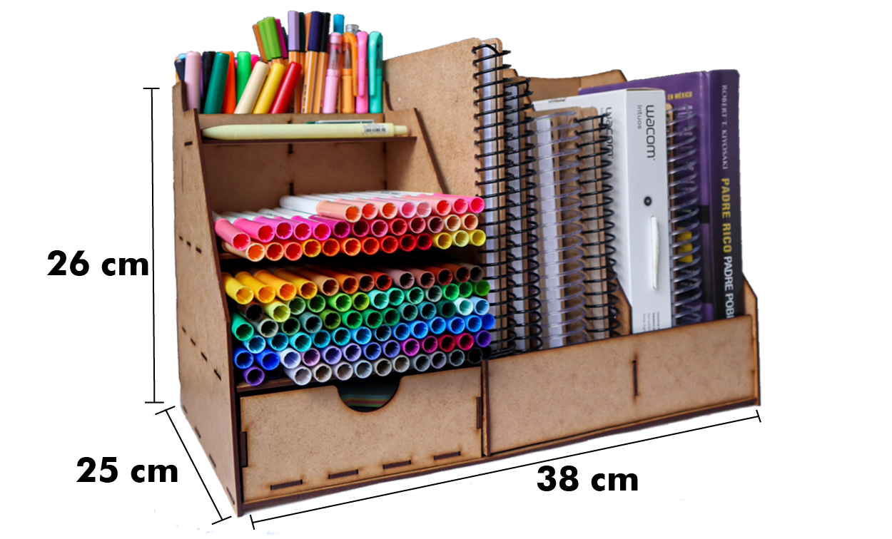 Organizador Grande de Escritorio – Para Plumones, Libretas y Más 📚🖊️ OE06