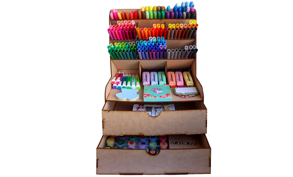Organizador de Escritorio con 2 Cajones y 3 Niveles Inclinados 🖊️📚 OE10
