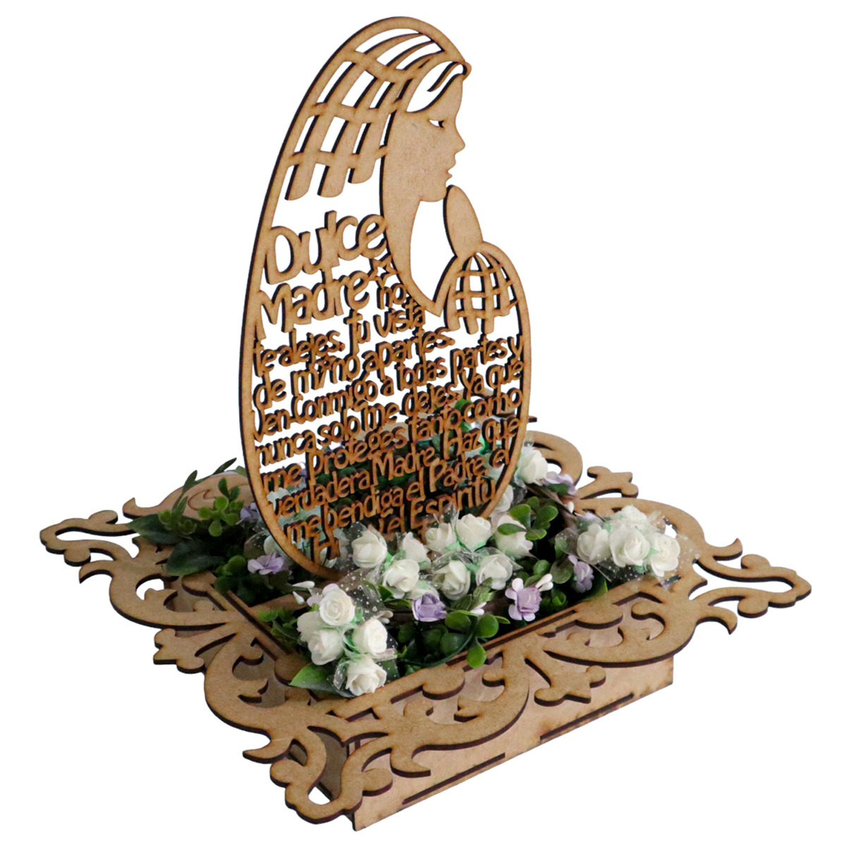 🌟 Centro de Mesa con Caja y Angelitos de MDF – Varios Modelos ✨ 5pz RB83