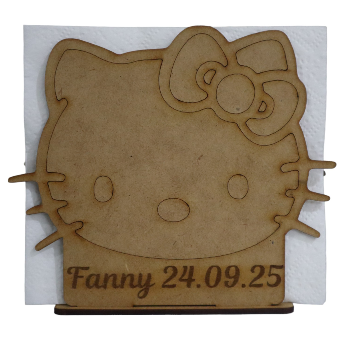 🎀 Servilletero Infantil Hello Kitty – Personalizado con Nombre y Fecha 🐱💕12pz UE40