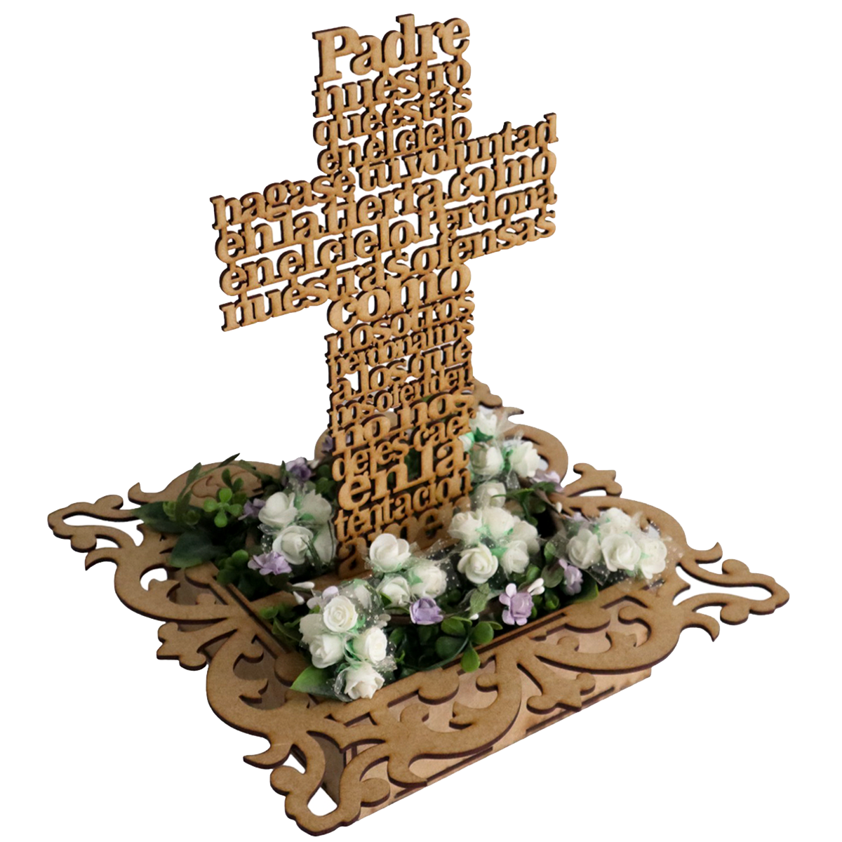 🌟 Centro de Mesa con Caja y Angelitos de MDF – Varios Modelos ✨ 5pz RB83