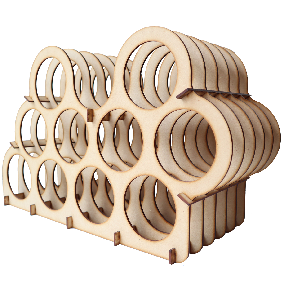 🍷✨ Organizador tipo panal para botellas o rollos – Diseño moderno en MDF 🍷 OE31