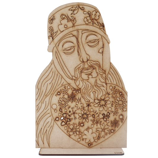 🕊️ Sagrado Corazón de Jesús estilo Otomí en MDF 🕊️ 10pz RB56