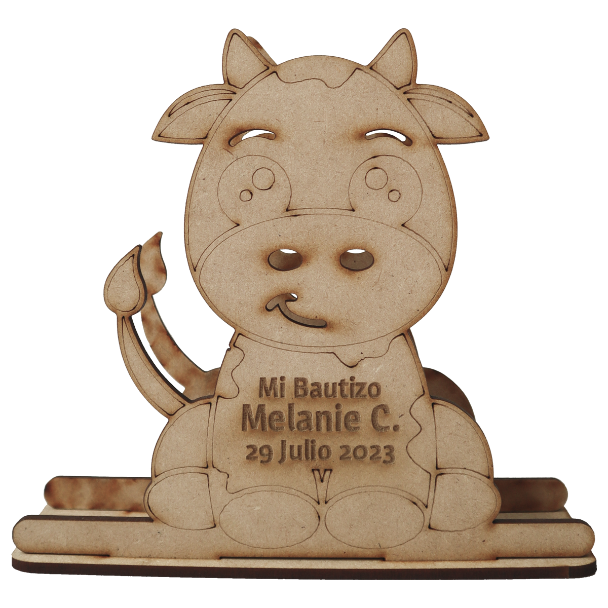 🐮 Servilletero Personalizado de Vaquita – Recuerdo para Bautizo ✝️💕 12pz UE35