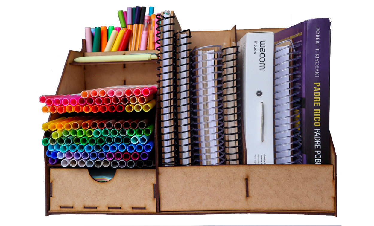 Organizador Grande de Escritorio – Para Plumones, Libretas y Más 📚🖊️ OE06