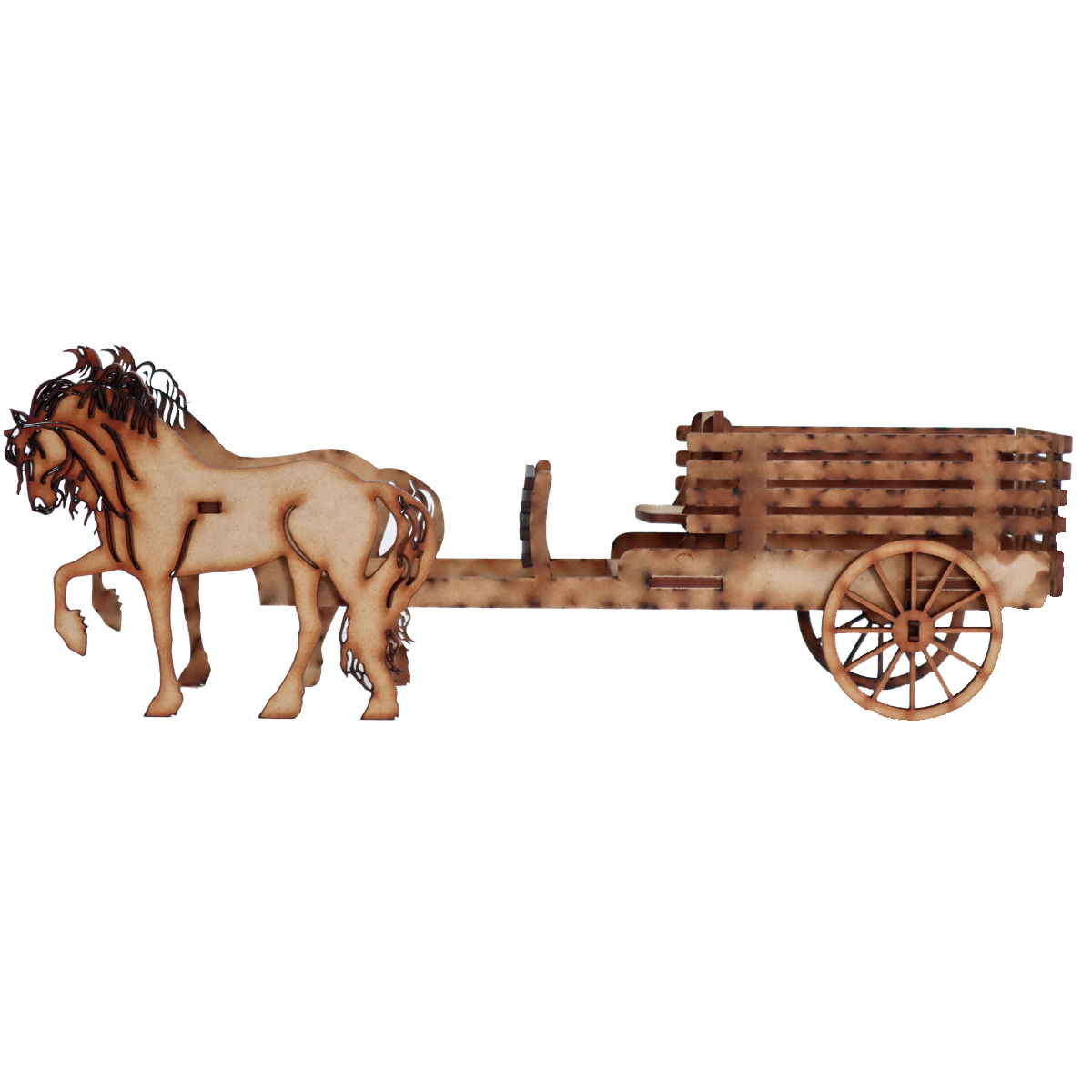 Carreta Decorativa de MDF con Caballos – Personalizable 🎠 10pz RB49