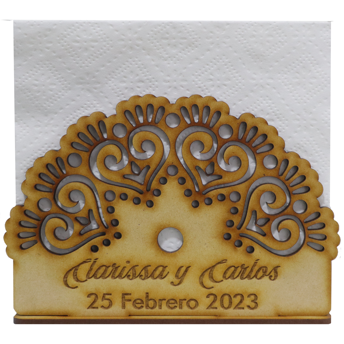 💍 Servilletero Personalizado – Diseño Mandala Corazón 🕊️ 12pz UE32