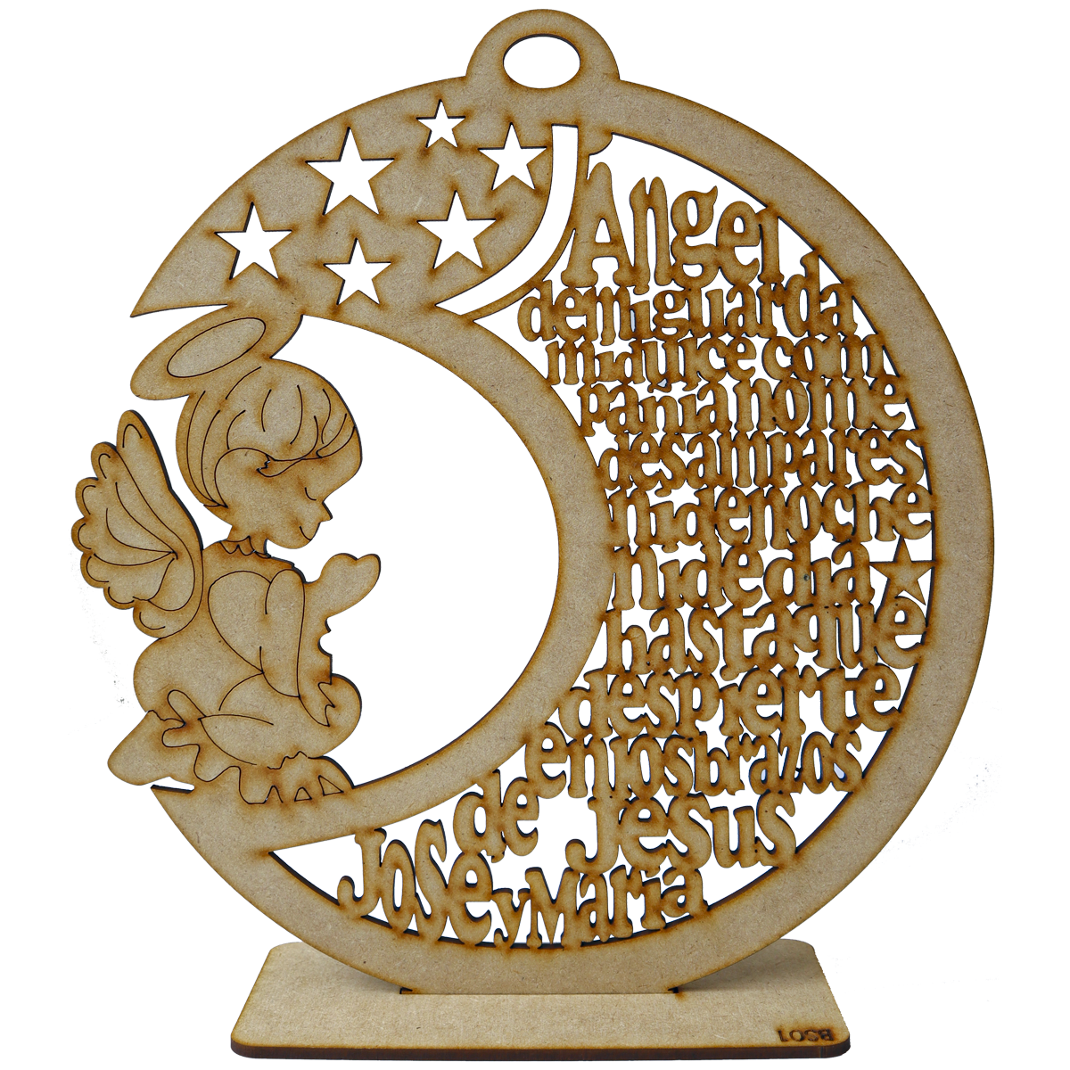 🕊️ Angelito con oración del Ángel de la Guarda – Recuerdo religioso en MDF personalizado 10pz Rb29