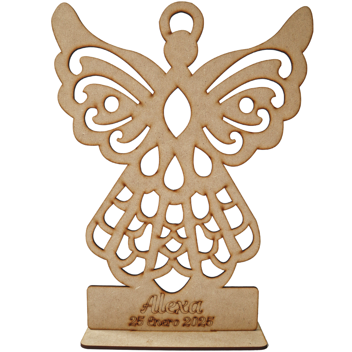 Angelita decorativa personalizada en MDF – Recuerdo de Bautizo, Baby Shower o Comunión 10pz RB24