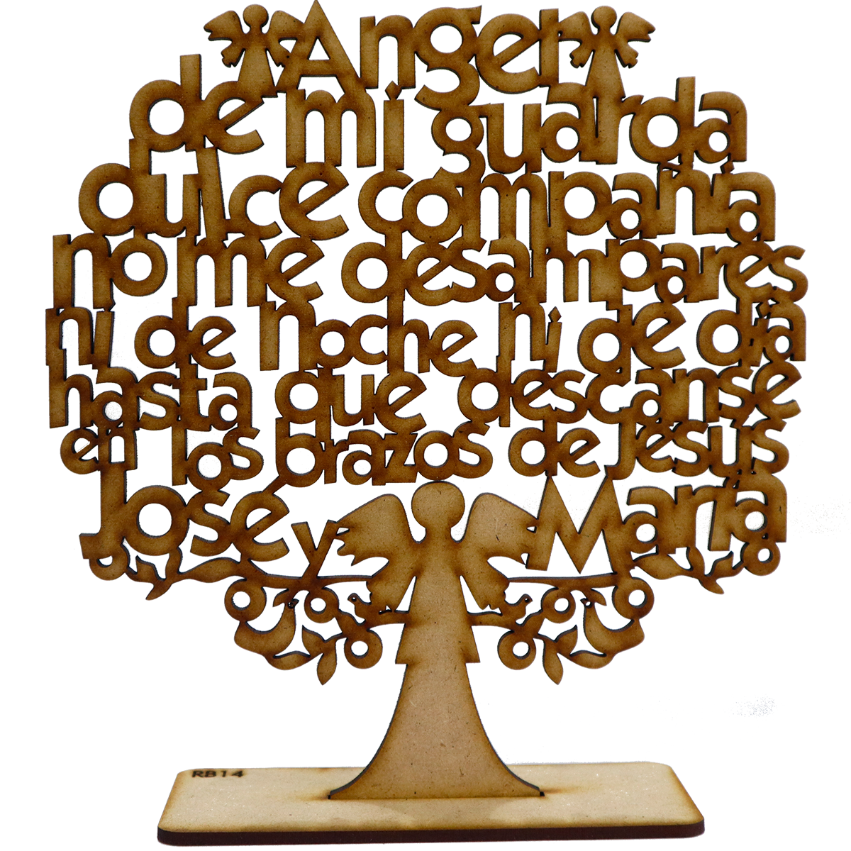 Árbol Oración Ángel de mi Guarda MDF – Decoración religiosa 10pz