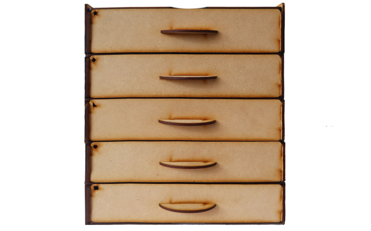 🗃️✨ Organizador vertical con 6 cajones de almacenamiento – Hecho en MDF 📝🔧 OE19