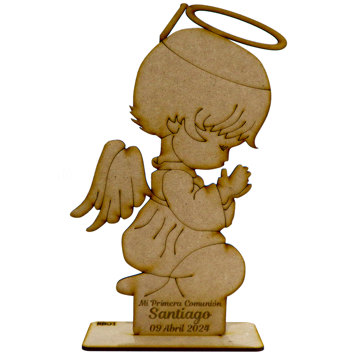 Figura angelito rezando MDF 3mm – Pack x10 para comunión