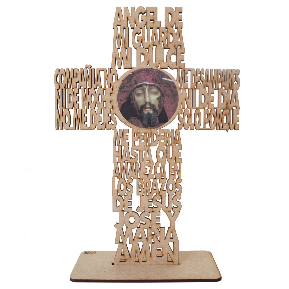 ✨ Cruz Ángel de mi Guarda con espacio para imagen 🙏🕊️ 10pz RB57