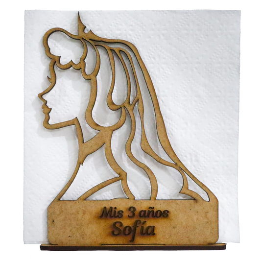 👑✨ Servilletero Princesa con Corona – Ideal para Cumpleaños Temáticos 🎉👸 12pz UE45