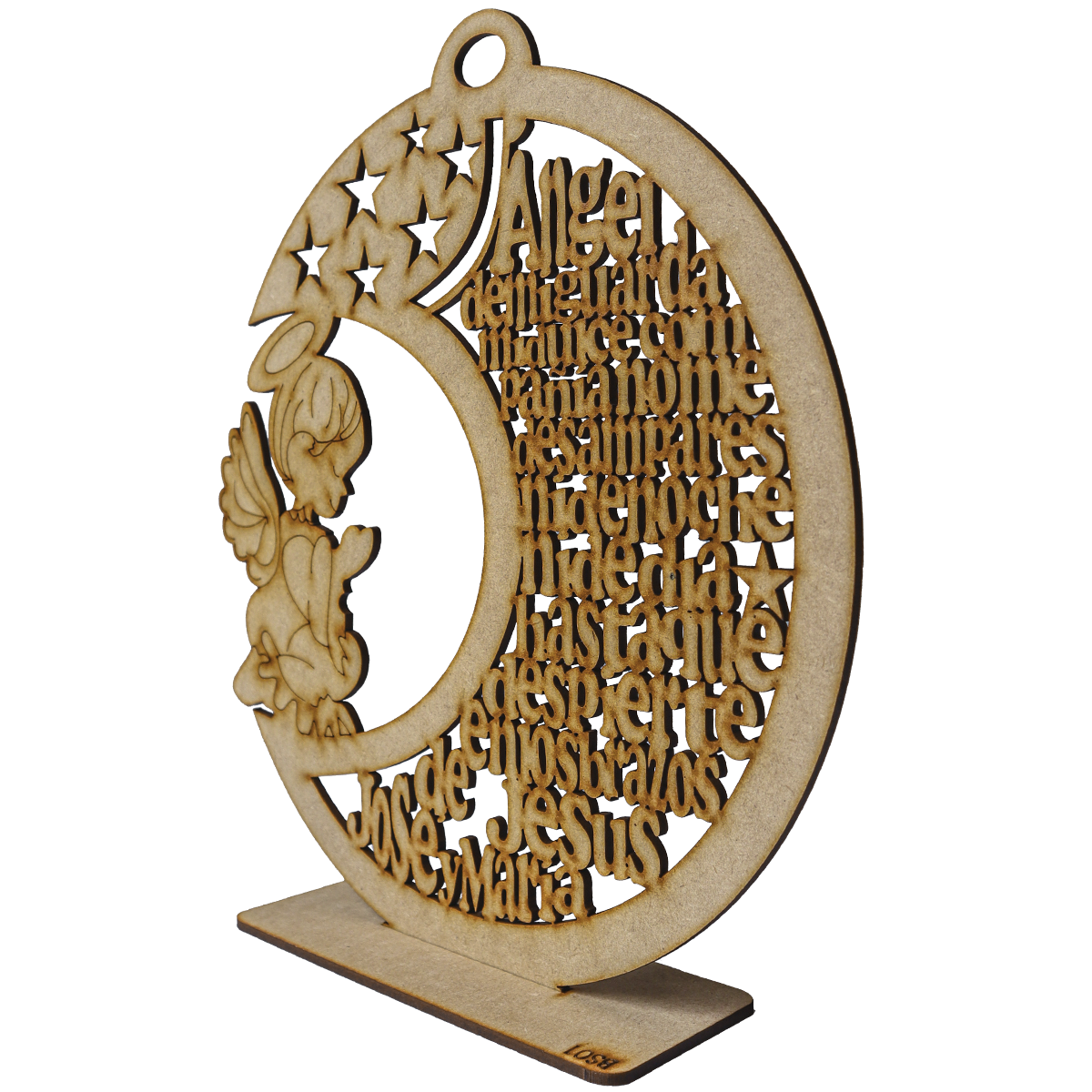 🕊️ Angelito con oración del Ángel de la Guarda – Recuerdo religioso en MDF personalizado 10pz Rb29
