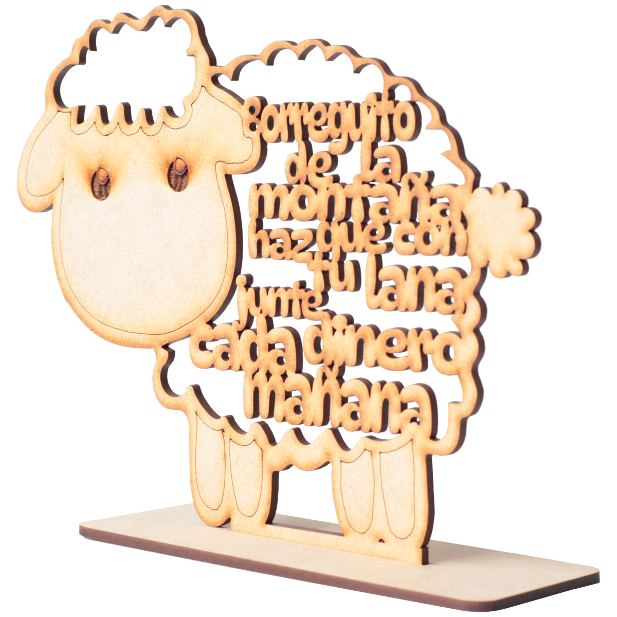 📝 Figura Decorativa MDF "Borreguito Ahorro" con Frase Grabada 🐑  10pz RB43