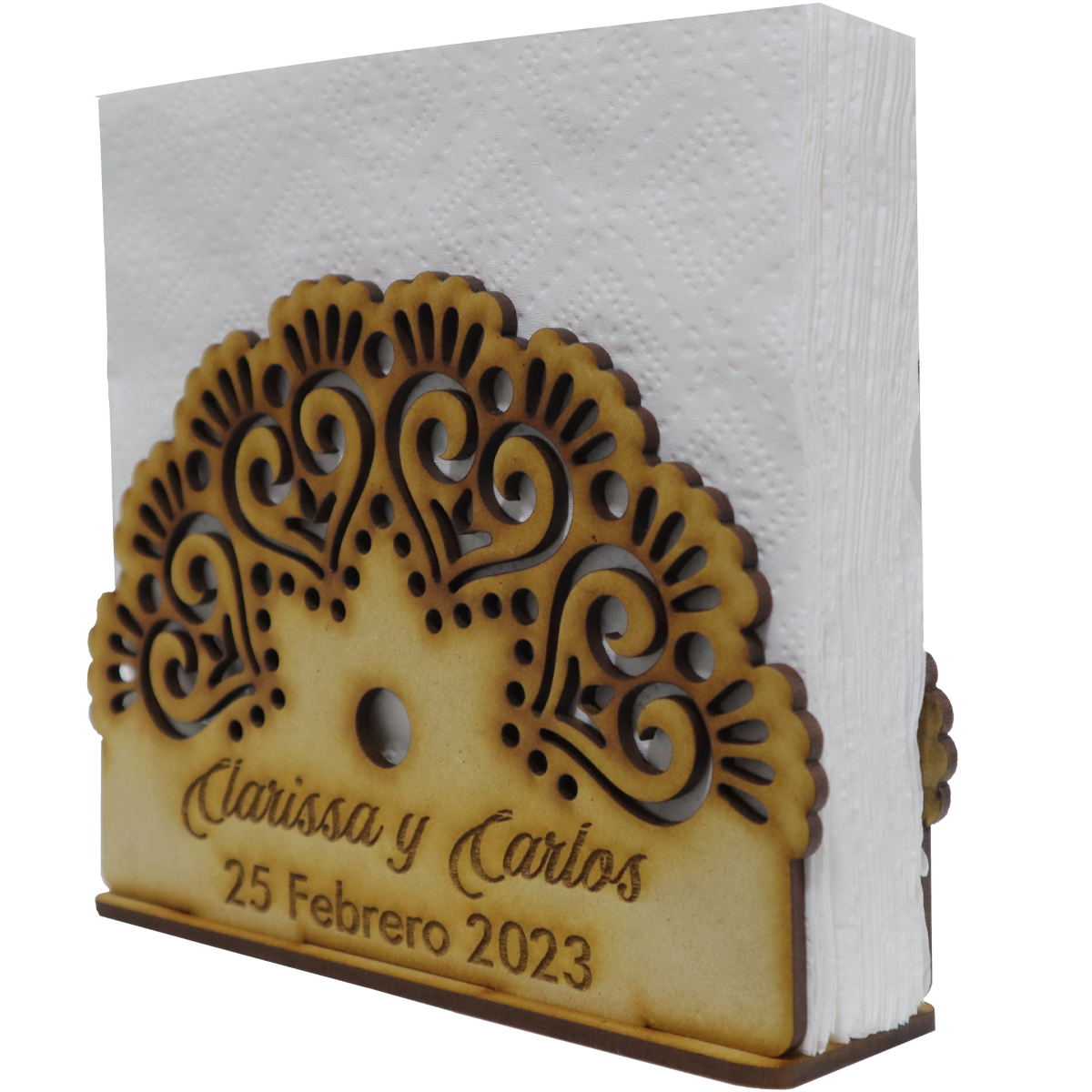 💍 Servilletero Personalizado – Diseño Mandala Corazón 🕊️ 12pz UE32