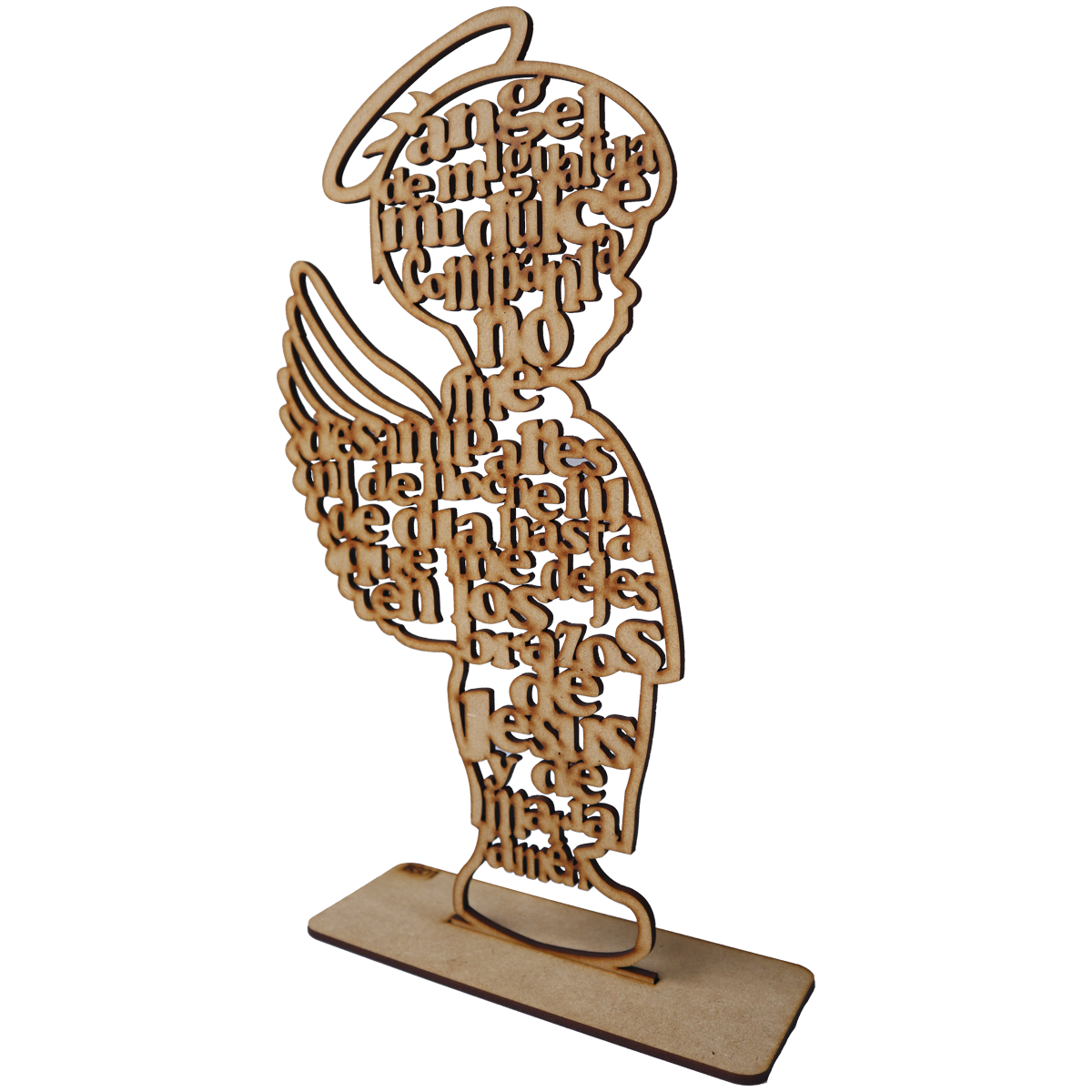 Ángel de Guarda con Oración – Figura Decorativa en MDF para Bautizo, Primera Comunión 10pz RB23