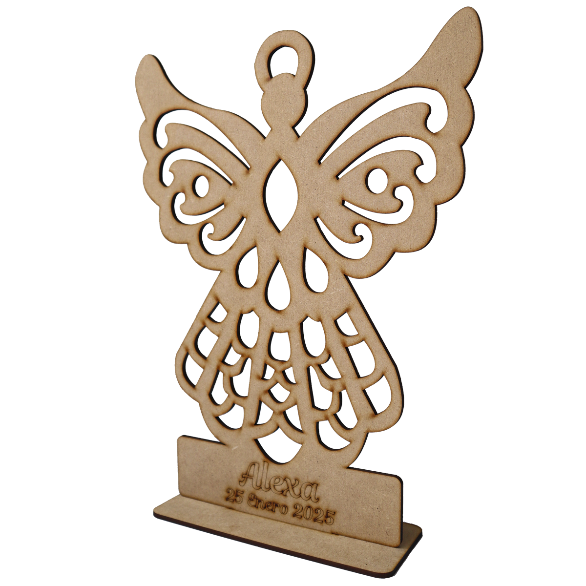 Angelita decorativa personalizada en MDF – Recuerdo de Bautizo, Baby Shower o Comunión 10pz RB24