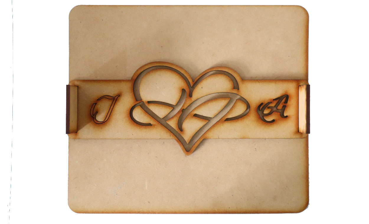 💞 Servilletero Personalizado con Corazones entrelazados y Letras Iniciales 💌 10pz UE24