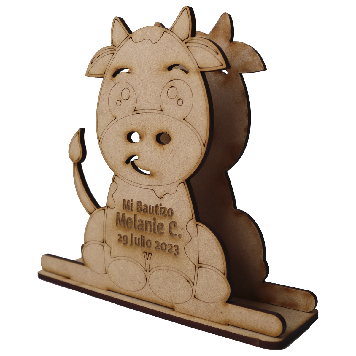 🐮 Servilletero Personalizado de Vaquita – Recuerdo para Bautizo ✝️💕 12pz UE35