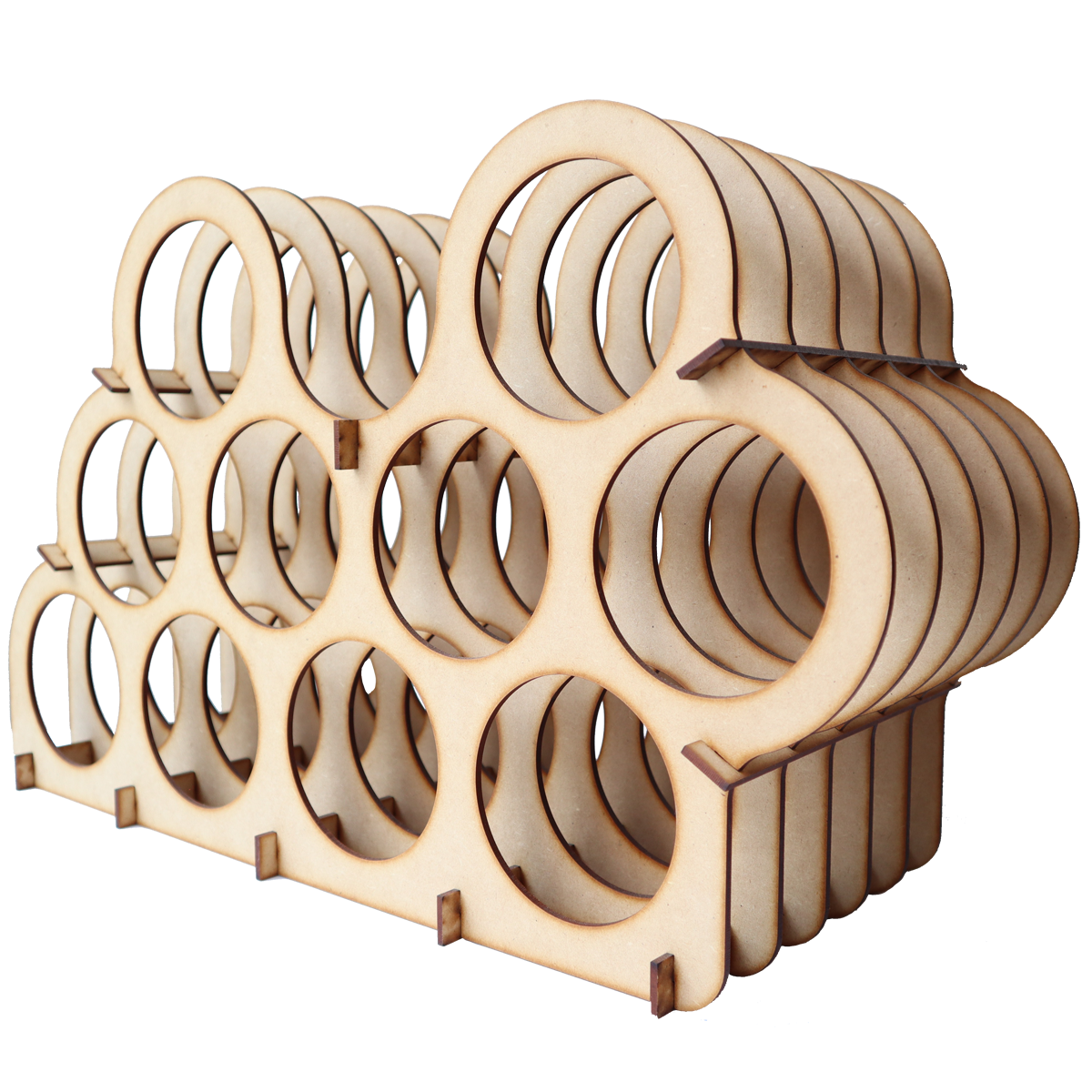 🍷✨ Organizador tipo panal para botellas o rollos – Diseño moderno en MDF 🍷 OE31
