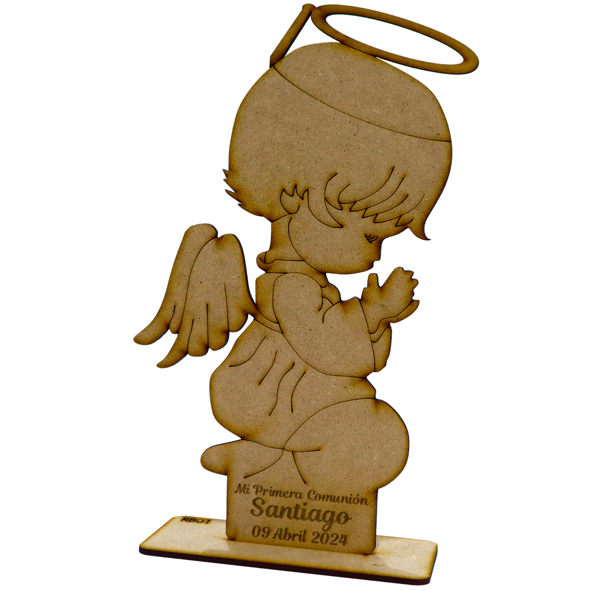 Figura angelito rezando MDF 3mm – Pack x10 para comunión
