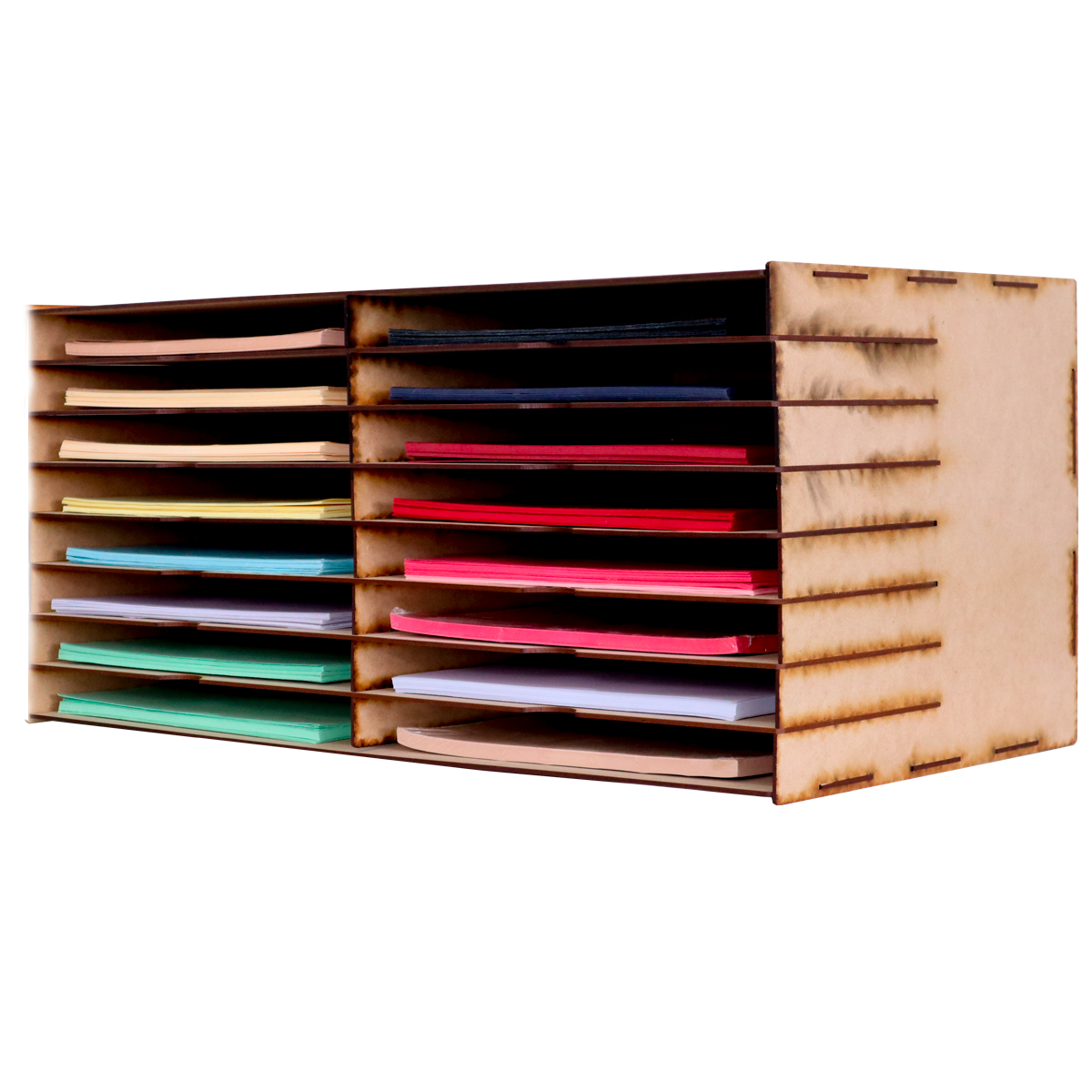 📄✨ Organizador de hojas tamaño carta con 20 compartimentos horizontales – MDF 3 mm 📚 OE26