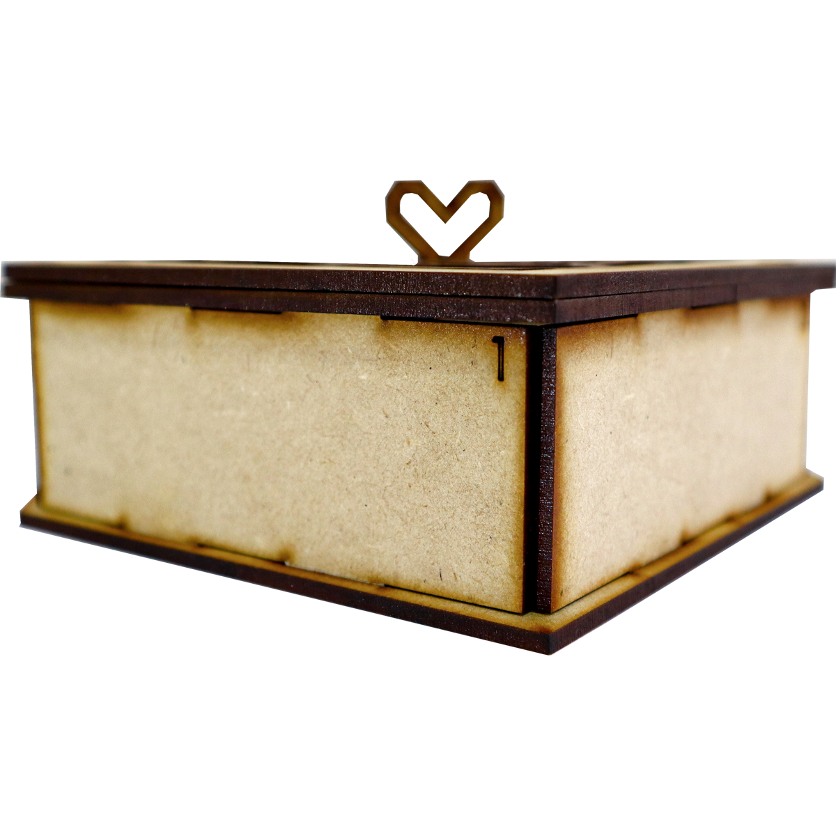❤️📦 Caja decorativa de MDF en forma de corazón – “I LOVE YOU” con rosa 🌹💝 Co01