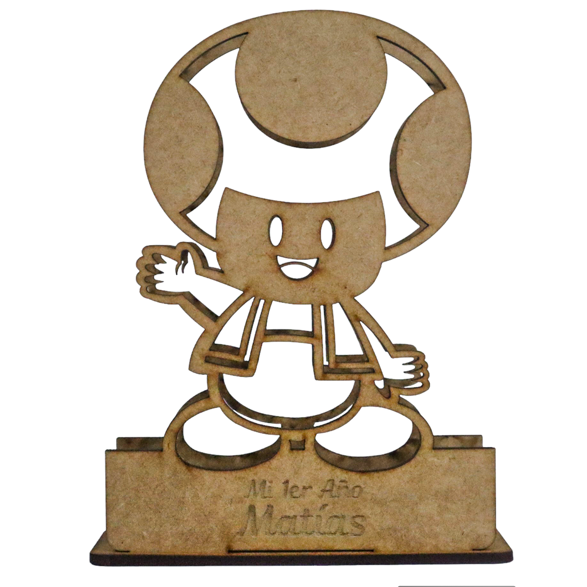 🍄✨ Servilletero Mario Bros Toad Personalizado – MDF 3mm 🎉🎈 12pz UE47