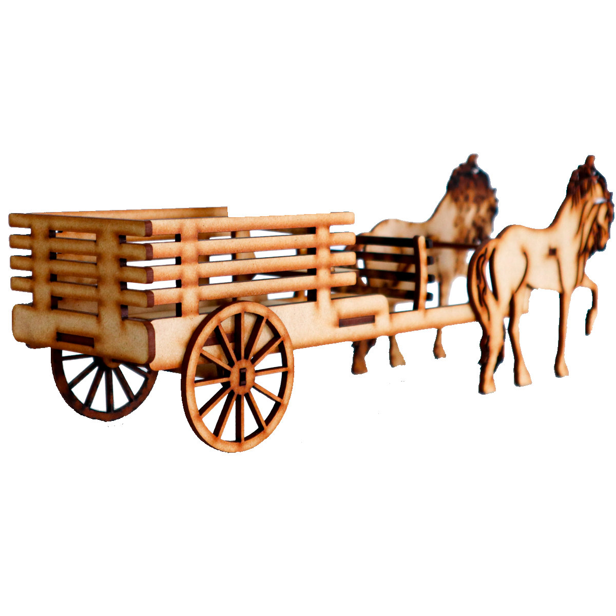 Carreta Decorativa de MDF con Caballos – Personalizable 🎠 10pz RB49