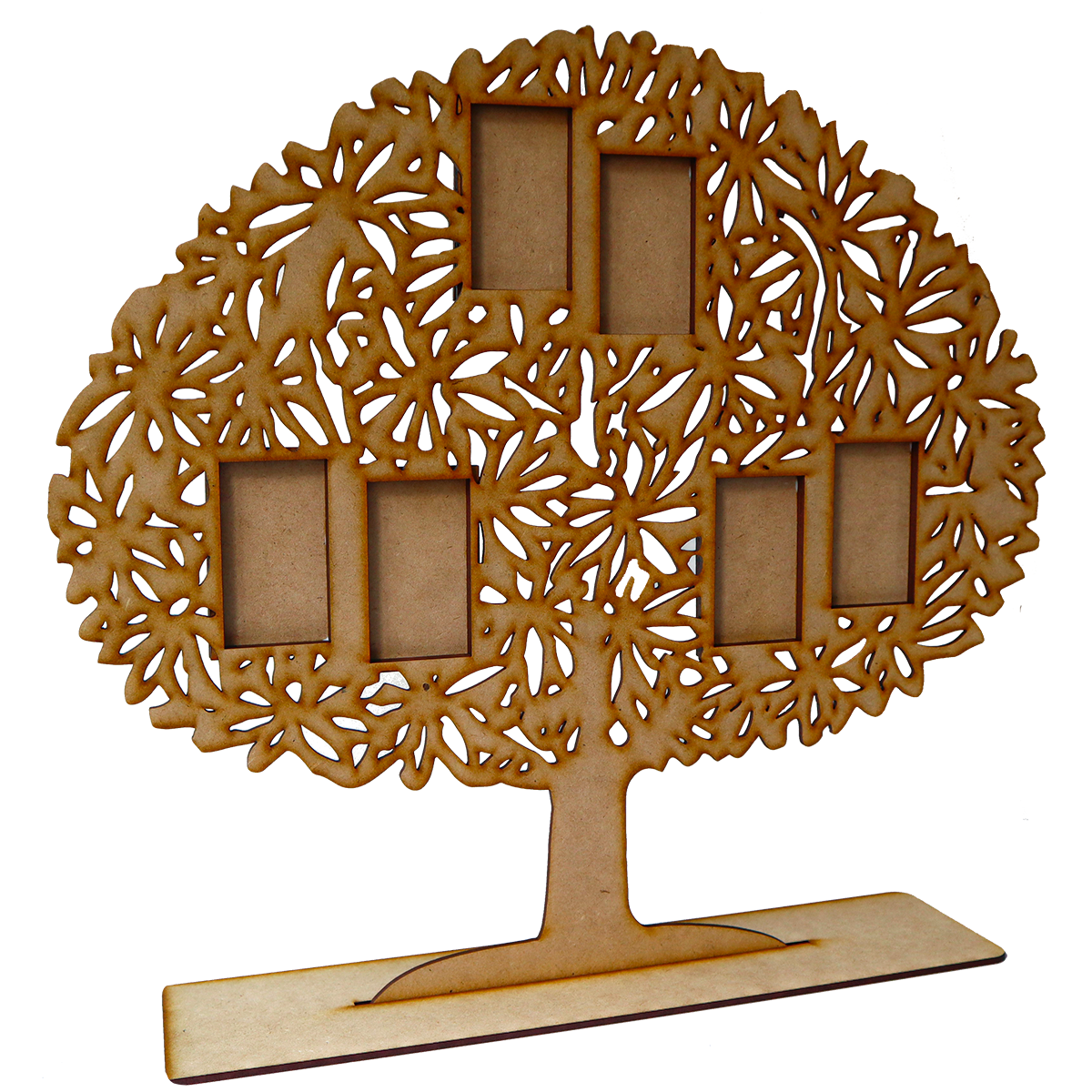📸 Árbol Genealógico Porta Retratos de MDF | Diseño Floral con Corte Láser RB50