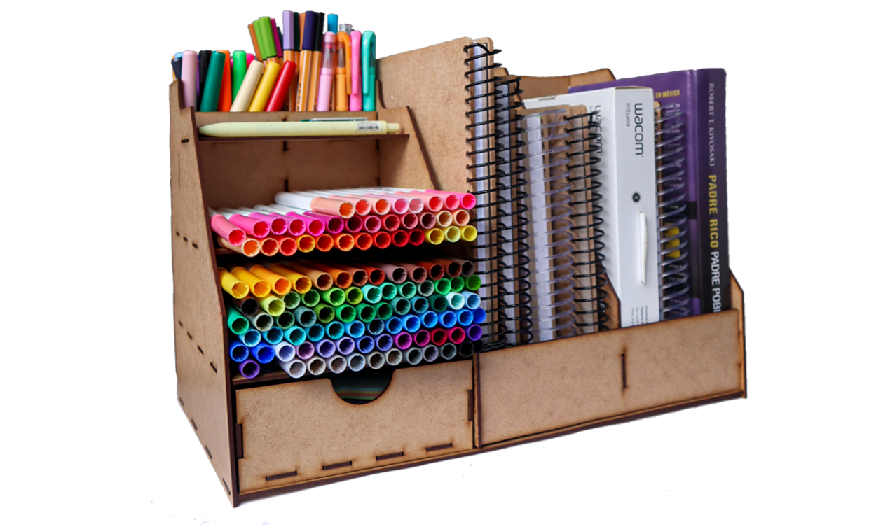Organizador Grande de Escritorio – Para Plumones, Libretas y Más 📚🖊️ OE06