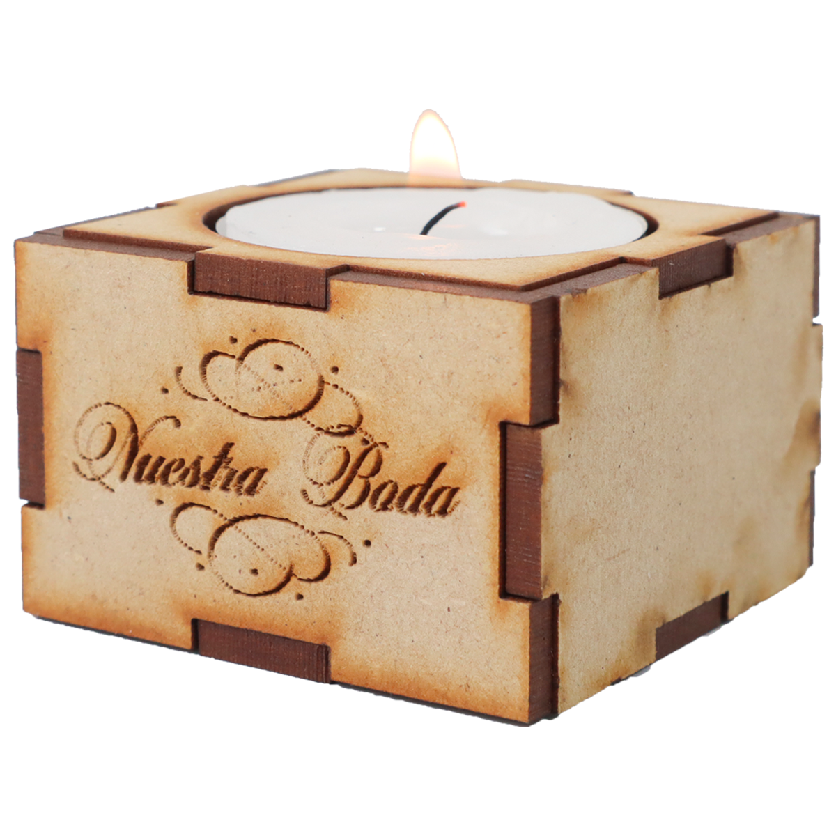 🕯️✨ Cajita Porta Vela Personalizada en MDF – Ideal para Recuerdos ✨🕯️ 30pz RB115