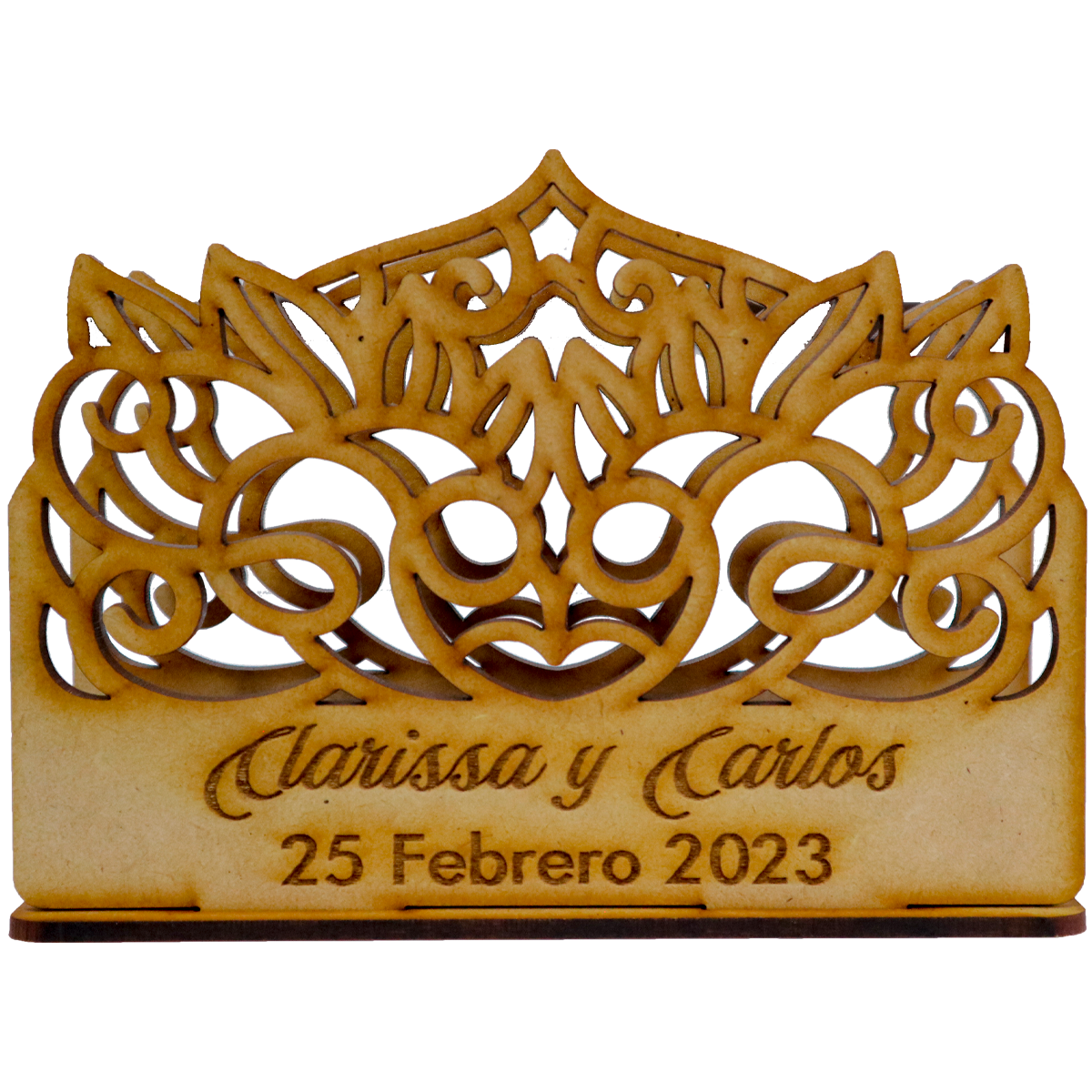 💍 Servilletero Personalizado para Boda – Modelo Encaje Floral 🌸 12pz UE29