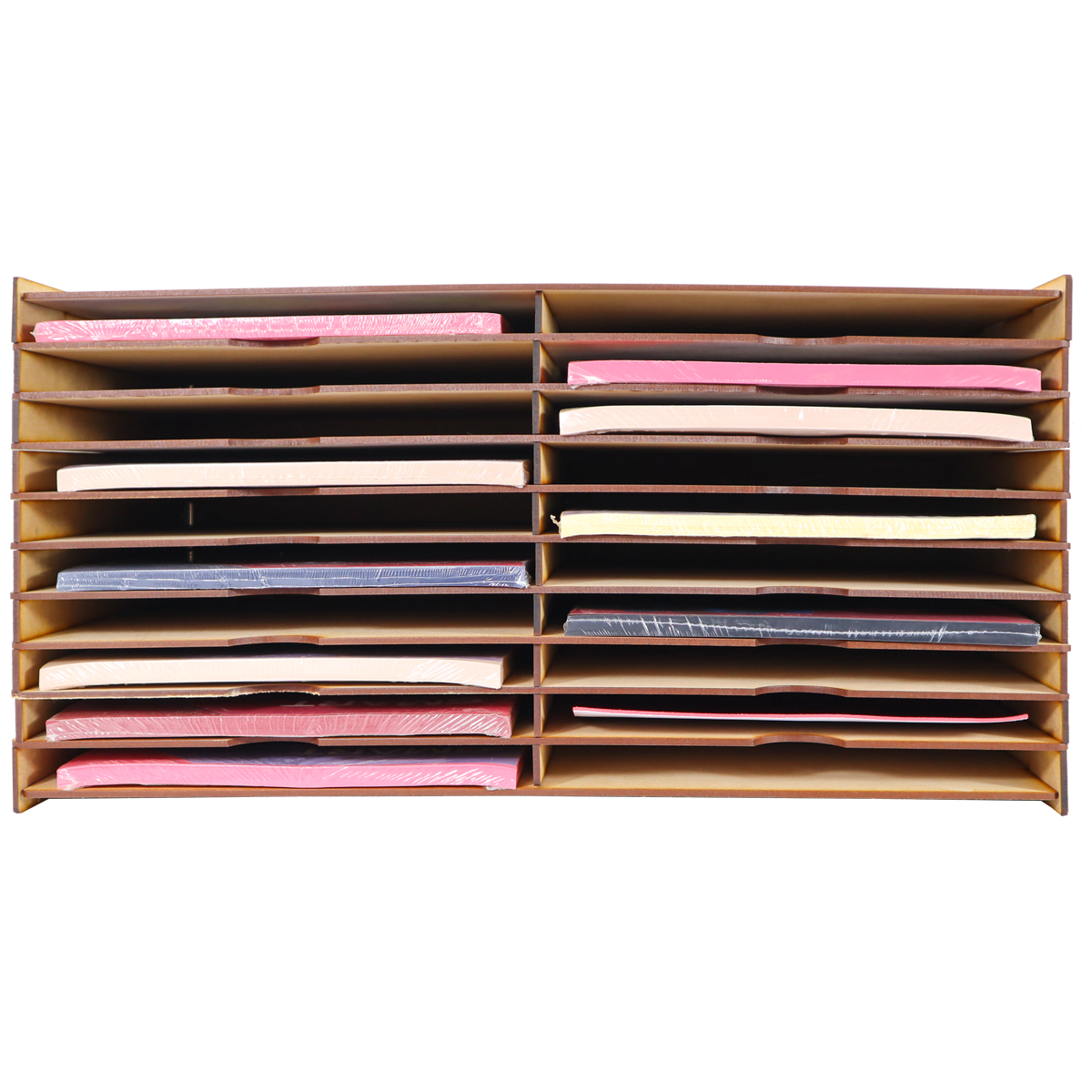 📄✨ Organizador de 18 compartimentos en MDF para hojas o viniles tamaño carta/A4 📄 OE33