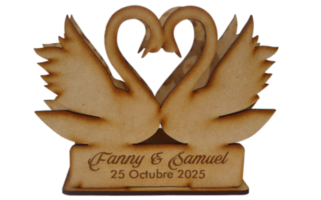 🦢 Servilletero personalizado con cisnes y corazón 🦢 12pz UE10
