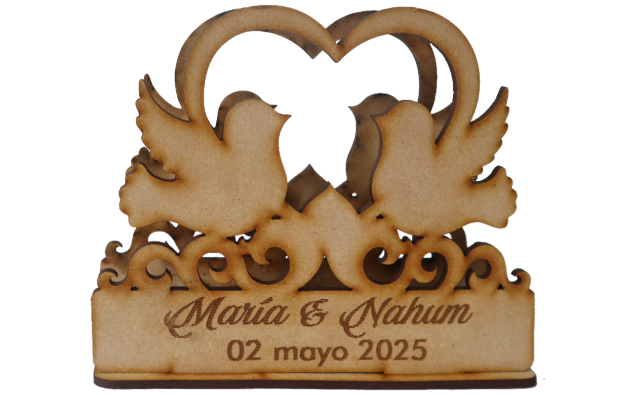🕊️ Servilletero de amor personalizado - Ideal para bodas 💍 12pz UE06