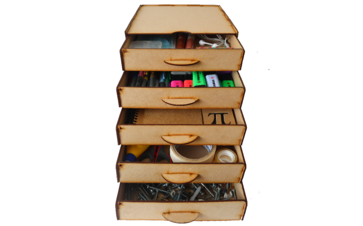 🗃️✨ Organizador vertical con 6 cajones de almacenamiento – Hecho en MDF 📝🔧 OE19
