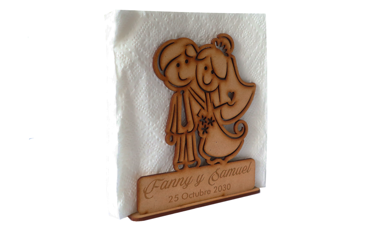 👰🤵 Servilletero de Boda Personalizado – Novios Felices 💍💐 12pz UE23