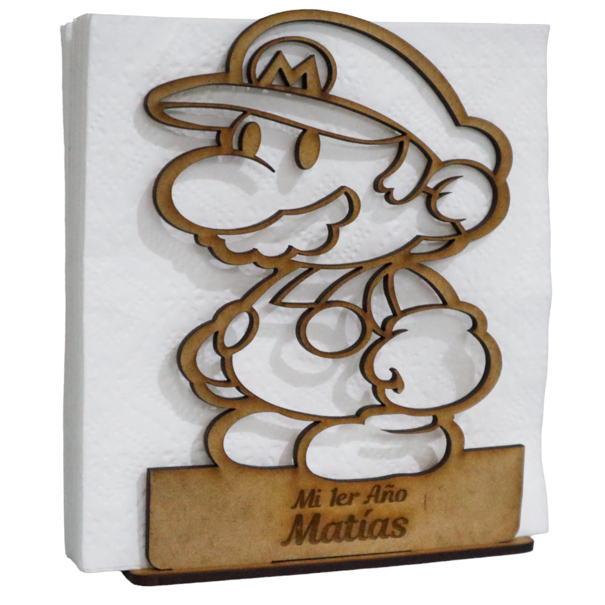 🍄✨ Servilletero Mario Bros Personalizado – Recuerdo para Primer Año 🎉🧢 12pz UE49