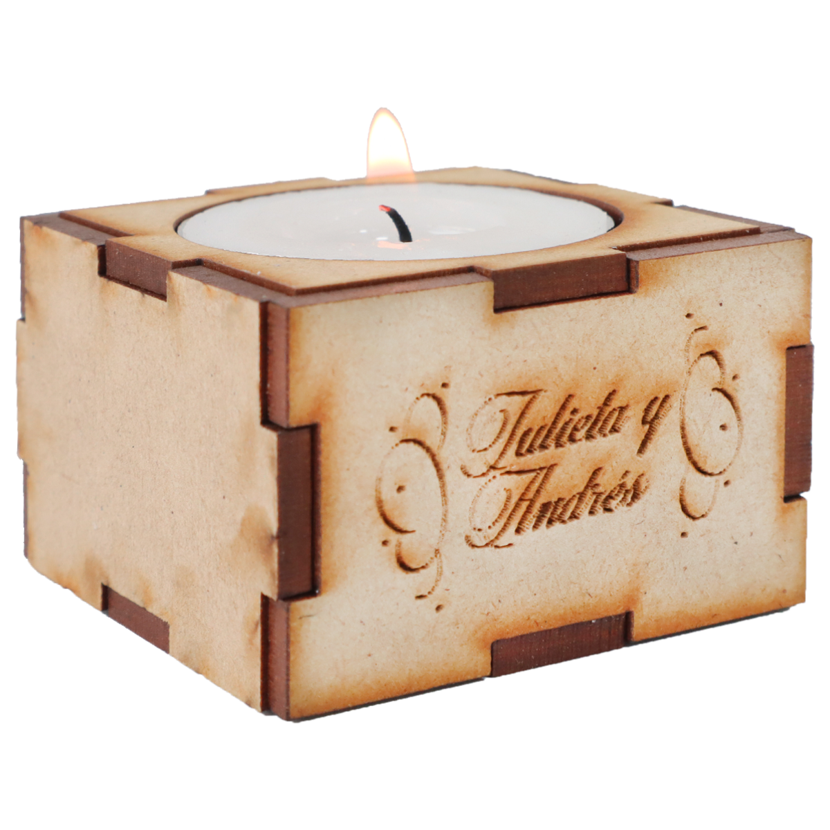 🕯️✨ Cajita Porta Vela Personalizada en MDF – Ideal para Recuerdos ✨🕯️ 30pz RB115
