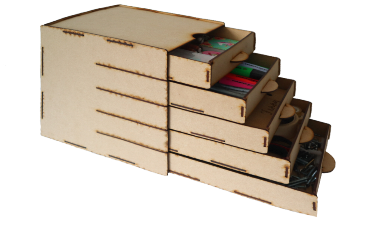 🗃️✨ Organizador vertical con 6 cajones de almacenamiento – Hecho en MDF 📝🔧 OE19
