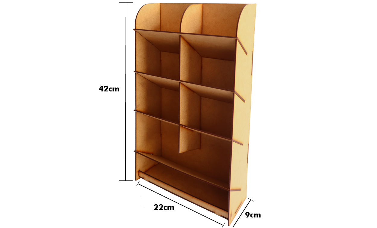 📚 Organizador Vertical de Escritorio con 10 Compartimentos – MDF OE04