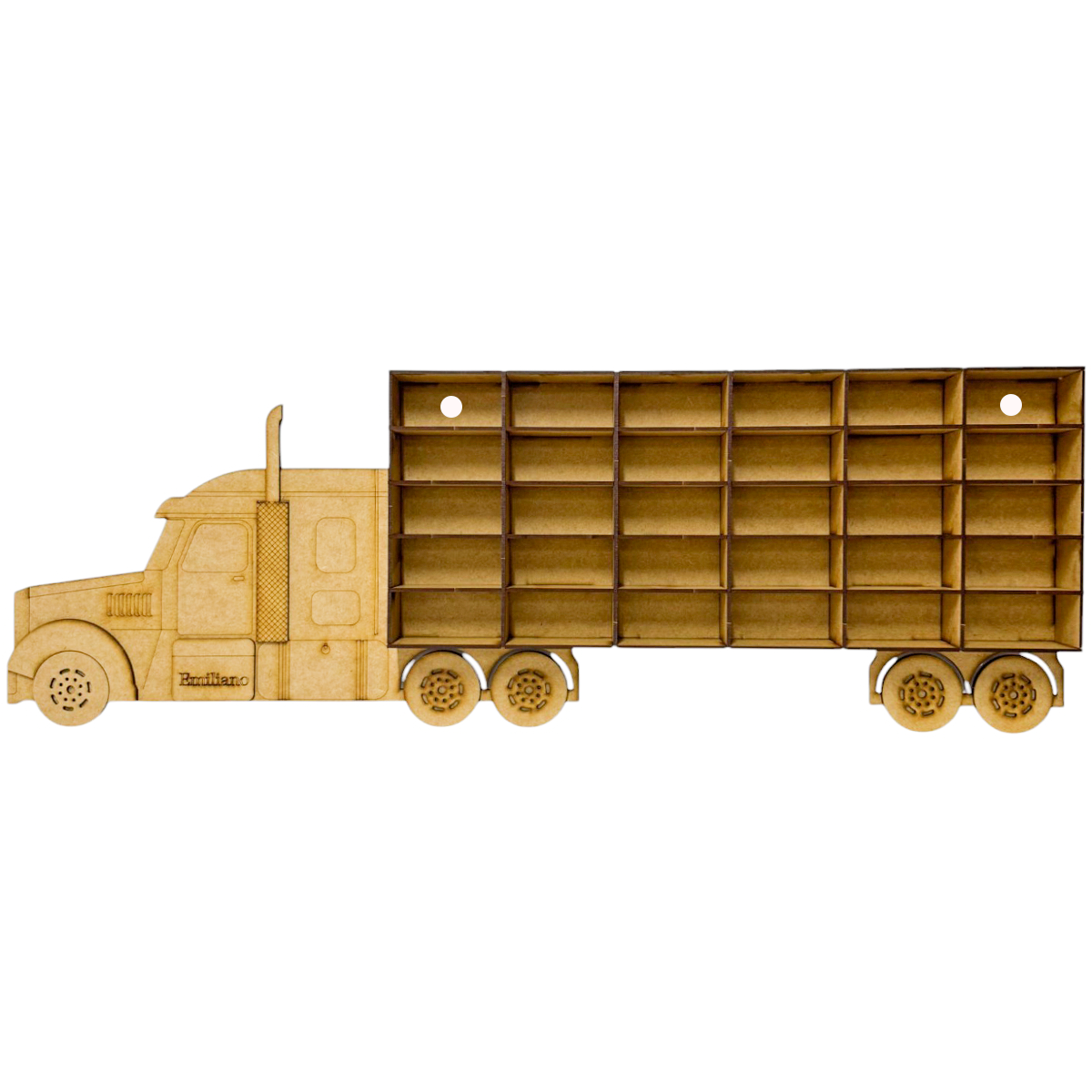 🚛✨ Exhibidor en forma de tráiler para Hot Wheels y carritos sueltos – MDF ✨🚛 OE43