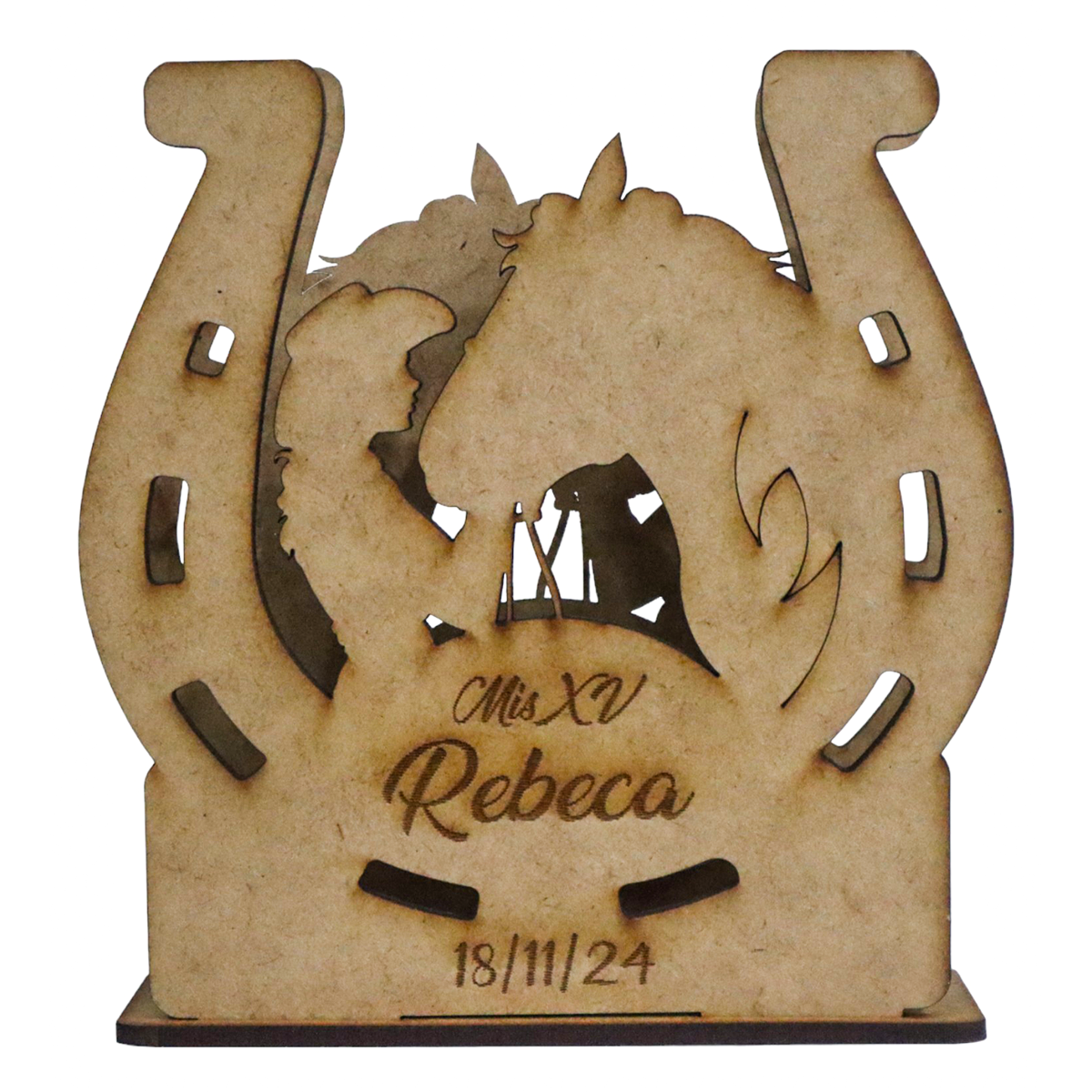 🤠🐴 Servilletero Personalizado para XV Años Estilo Ranchero – Modelo Herradura y Caballo 🎉 12pz UE54