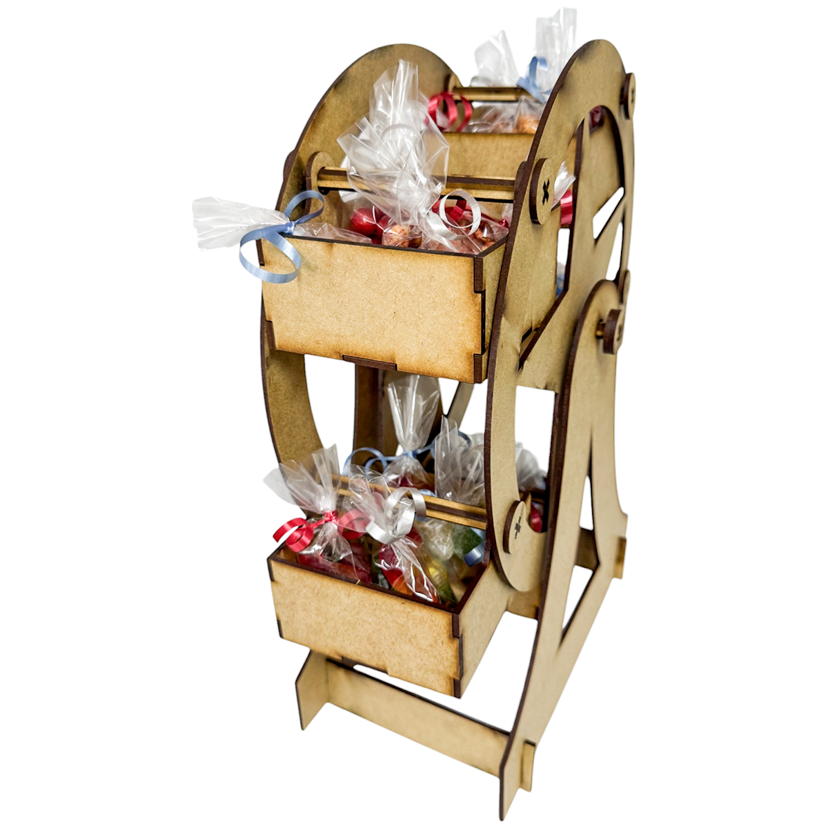 🎡 Rueda de la Fortuna decorativa en MDF – Dulcero o centro de mesa 🎁 1pz RB96