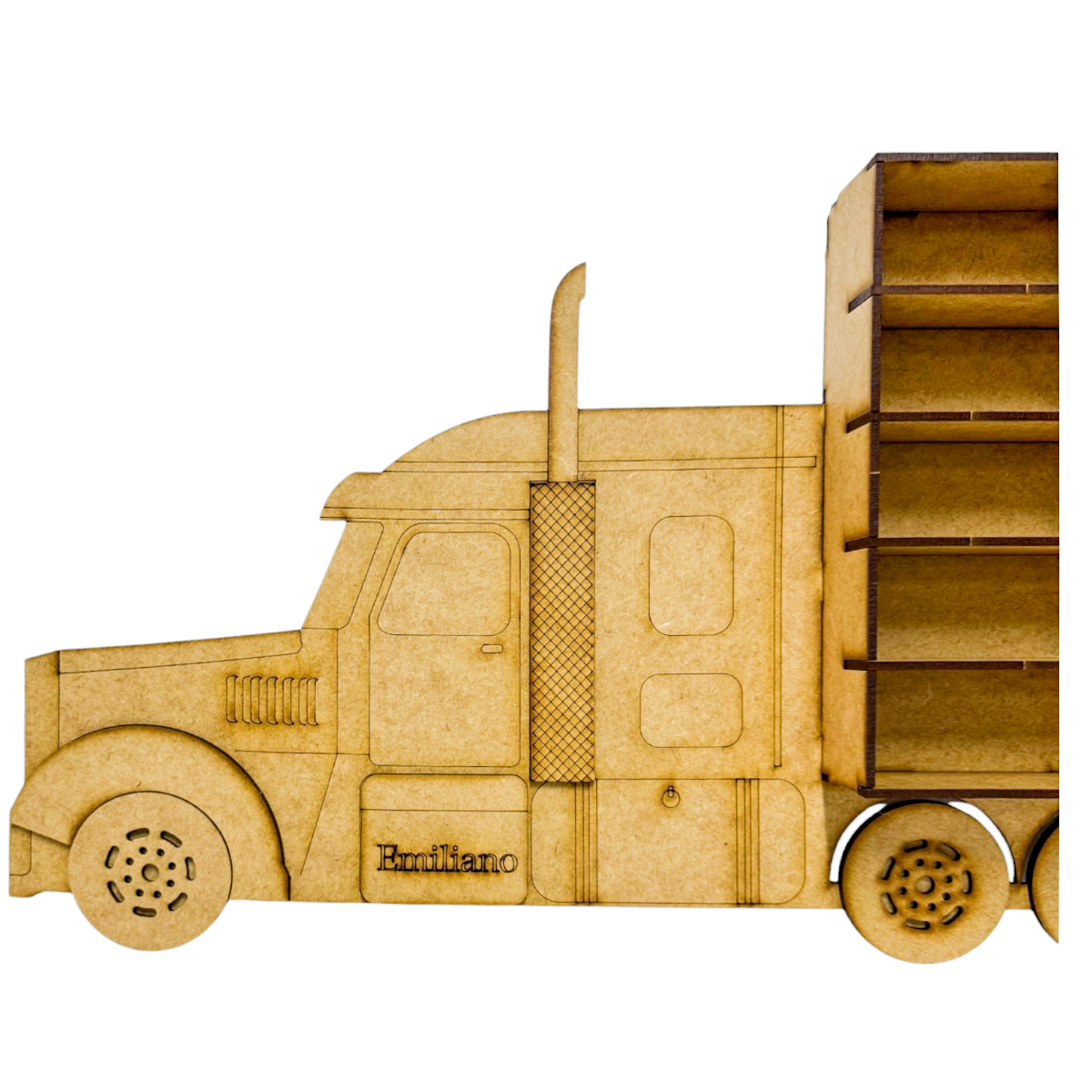 🚛✨ Exhibidor en forma de tráiler para Hot Wheels y carritos sueltos – MDF ✨🚛 OE43